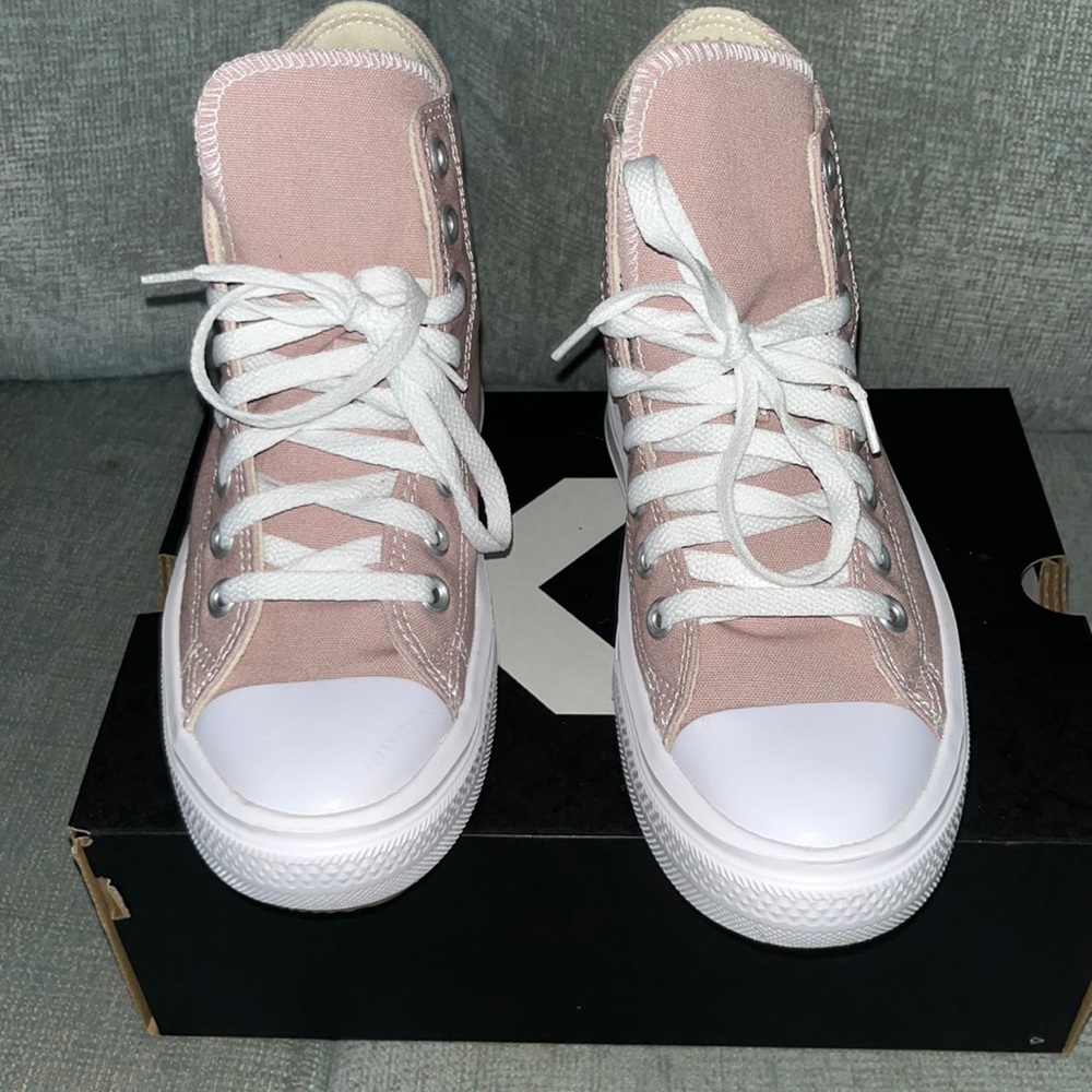 Light pink High top big sole Converse shoes